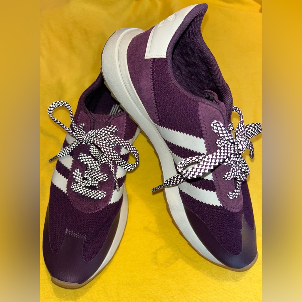 ADIDAS women’s FLashBAcK shoes purple dragon gum sneakers sz 7 EUC